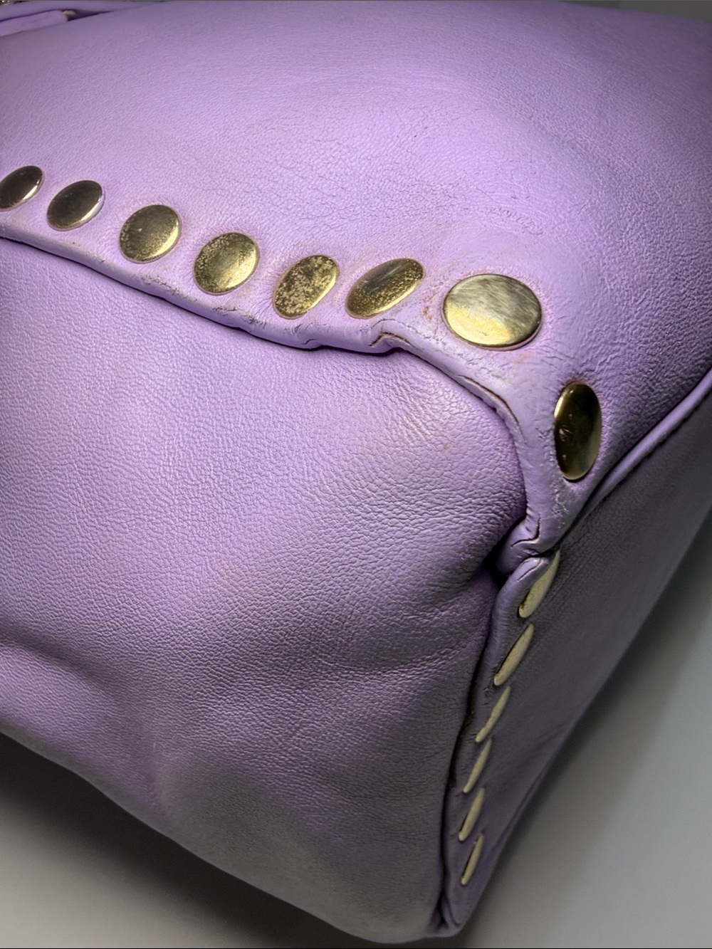 Versace Medusa Stud Leather Tote – Lavender/Lilac - Picture 7 of 16